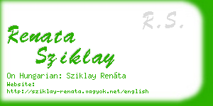 renata sziklay business card